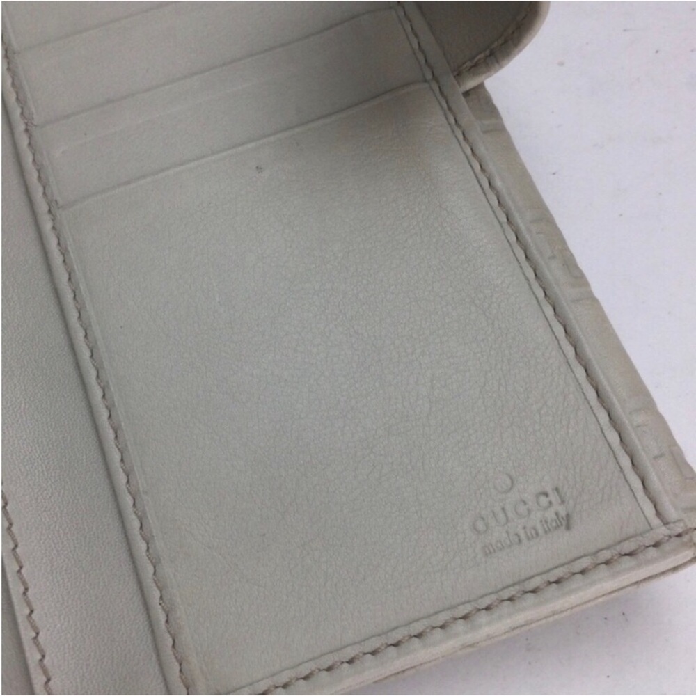 Gucci Guccisima Double G Embossed Gray Leather BiFold Flap Front Snap Wallet - Picture 11 of 13